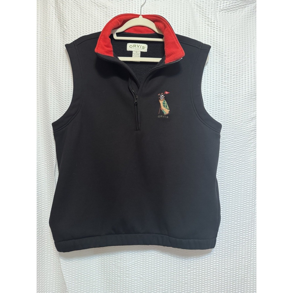 Men's ORVIS Sporting Traditions Fleece Golf 1/4 Zip Vest, Size‎ Medium, See Pics